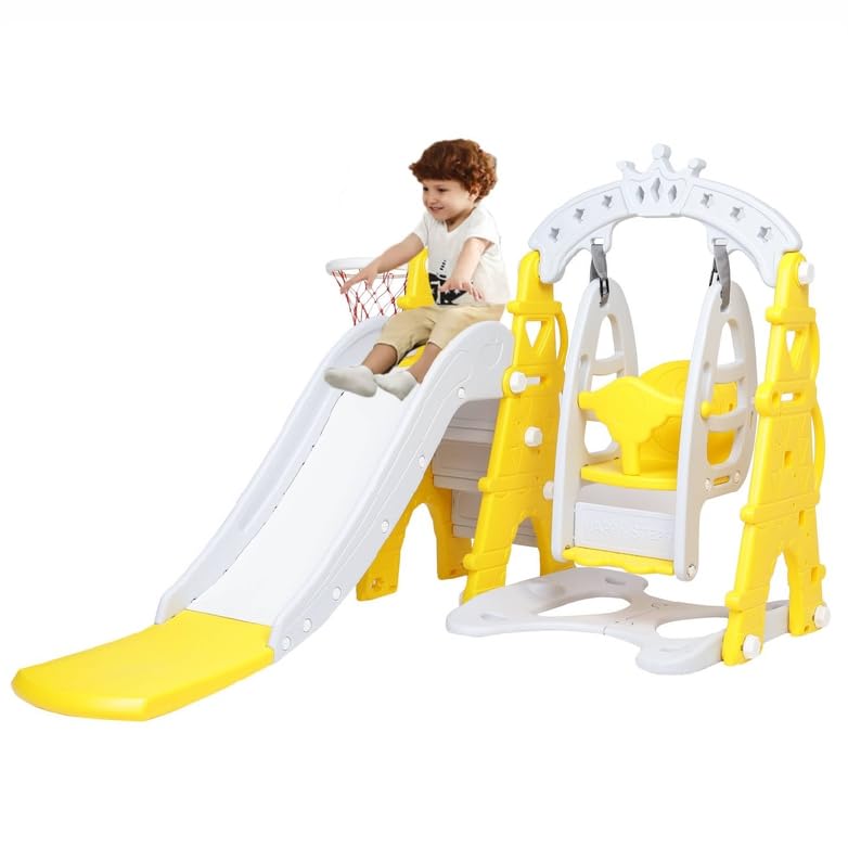 eHomeKart Slide and Swing Combo for Kids - Garden Slider & Swing Combo - for Boys and Girls - Perfect for Home/Indoor or Outdoor 185Cm x 145Cm X 121 Cm