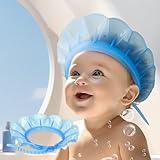 kair Baby Kids Shower Cap Soft Adjustable Silicone Toddler Bath Visor Children Hair Washing Hat Keep Kids Shield Water Out of Eyes & Ears, Head Size 12.5'-19' Less Than 24 Months (Blue)