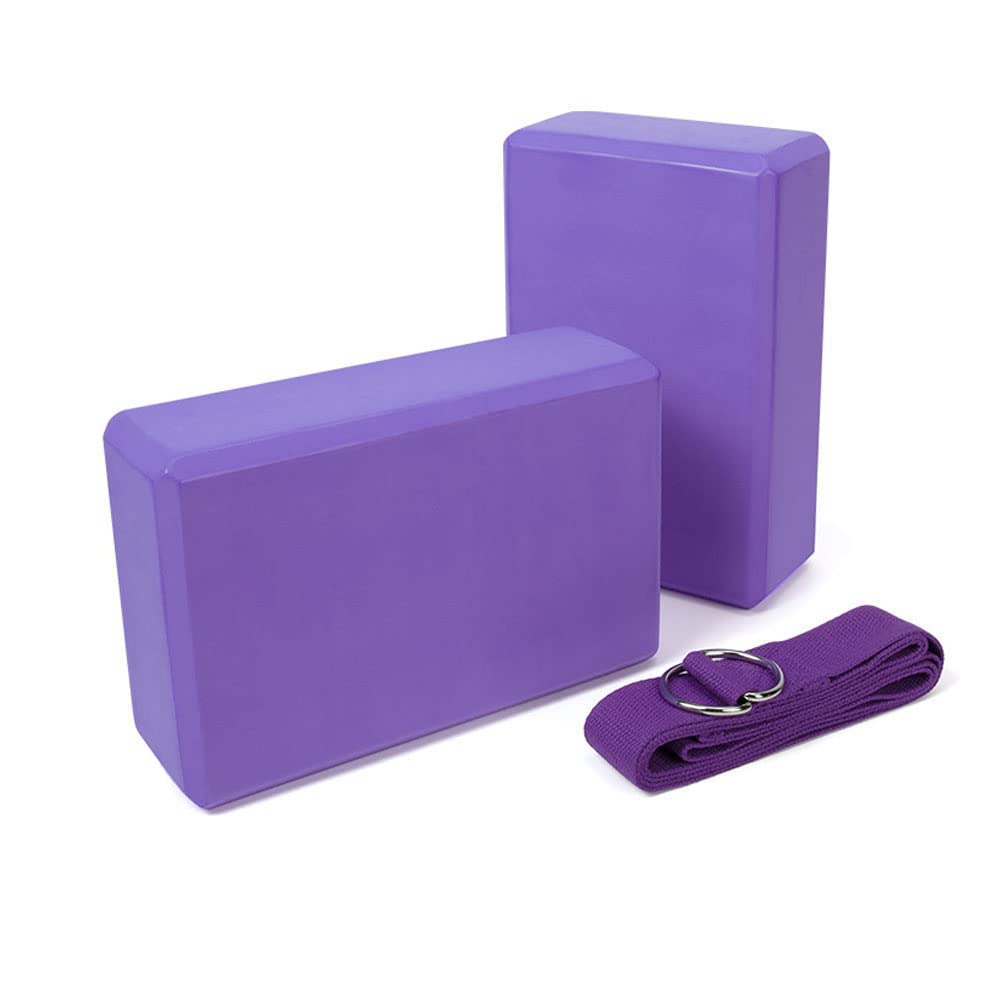 3Szt Zestaw Bloków Eva Yoga Pilates Brick Sprzęt Do ćwiczeń Do ćwiczeń Treningowych Blok Piankowy Pas Do Rozciągania Pomoc Yoga Bolster