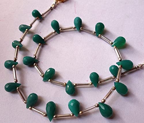 Collier Onyx 14 pouces LKBEADS avec perles trendy de 6x9mm et 6x11mm