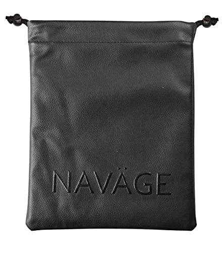 Navage Travel Bag (Black) - Vegan Leather Travel Pouches for Women and Men - Custom-Fit Small Pouch for the Navage Nasal Irrigation System - Versatile Drawstring Pouch and Makeup Bag (8.25"x10.25")2