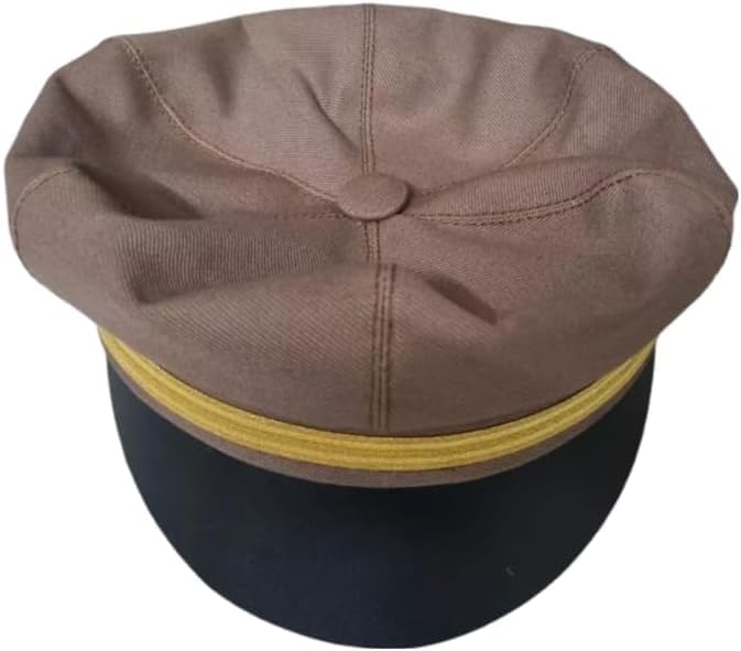 Replica 1953 Johnny Wild Motorcycle Racing Cap, Triumph Marlon Brando Style, Brown and Black