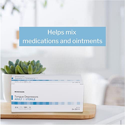 mckesson tongue depressors 100 count adult size sterile individually wrapped wood unflavored splinter-free 6 in  use for medical arts crafts spa