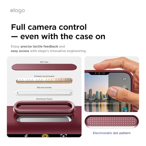 Image of elago for iPhone 17 Pro Max Case, Premium Magnetic Silicone Case, Compatible with MagSafe, Liquid Silicone Material, Protective Cover, Shockproof, Slim Phone, 6.9 inch (Burgundy)
