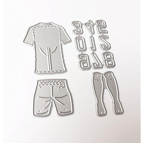 Valcano Football Wear Number Cutting Metal Die Cutting Die for Cards,Die Cuts Stencil for DIY Craft Gift Scrapbooking Templates Photo Album Decor Cover