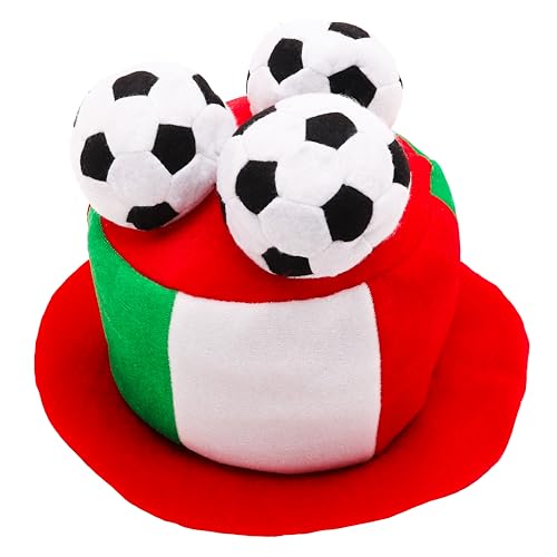 Toyland® Italy Flag Novelty Football Fan Top Hat With 3D Footballs