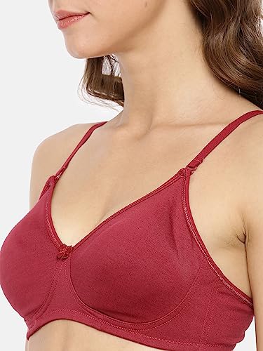 Image of Macrowoman W-Series Essential 24x7 Comfort Bra for Women in Cotton Poly Fabric, Seamless Wire-Free with Adjustable Straps