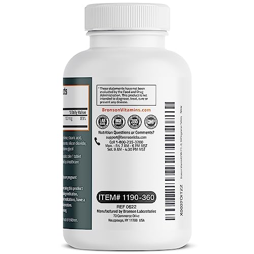 Bronson Vitamin K2 Mk-7 100 Mcg, K2 As Mk7 Menaquinone, Bone Support 1 Year Supply, 360 Tablets #TOP6