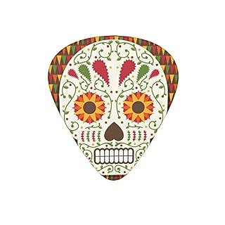 Lot de 12 médiators de guitare avec motif tête de mort mexicain, motif floral pour guitare électrique, basse, acoustique, cadeau pour les amateurs de guitare avec boîte - Les Beatles, Paul McCartney, John Lennon, RIngo Starr, George Harrison