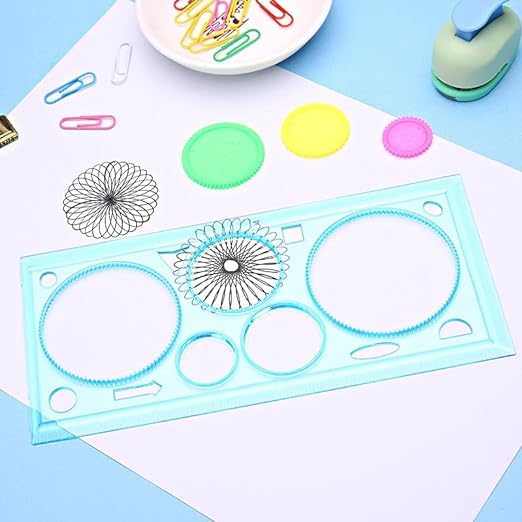 YBN Spirograph Geometric (Set Of 4) Birthday Return Gift Item For Kids in Bulk/Creative Designer Pattern Ruler/Scale, Art & Craft Sets School Stationery Multicolour (6) 3