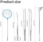 Ciseaux pour aquarium 5 en 1, pincettes, spatule - Ensemble d'outils d'aquascaping en acier inoxydable pour réservoir de poissons, terrarium