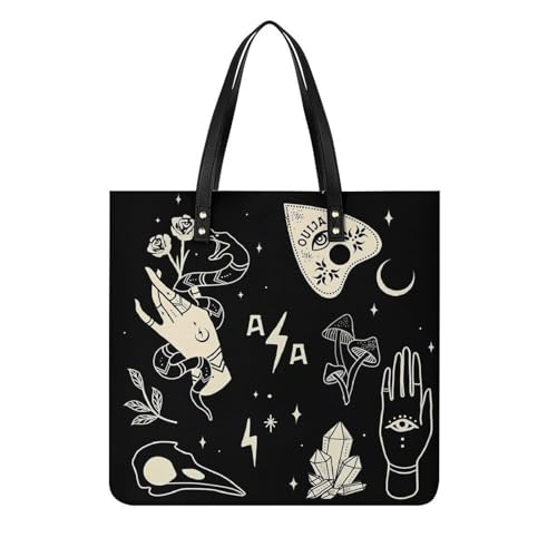 Tote bag pour voyage femmes grand sac à main shopper fonctionnel imprimé fleur yeux 39x39cm
