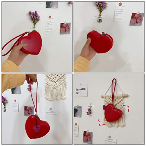 Kesyoo Heart Purse Heart Shaped Coin Purse Red Heart Wallet Crossbody Bag Shoulder Bag Wallet #TOP5