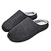 Rojeam Pantofole da casa per Uomo Donna Inverno Peluche Memory Foam Confortevole e Antiscivolo Ciabatte da casa, Taglia-44/45 EU, Nero