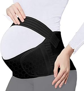 ChongErfei Maternity Belt Pregnancy Back Support Back Brace Lightweight Abdominal Binder Maternity Belly Band for Pregnancy, Black,Large Fit Ab 39.5