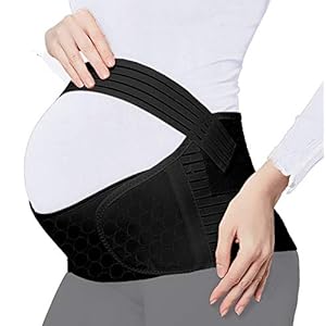 ChongErfei Maternity Belt Pregnancy Back Support Back Brace Lightweight Abdominal Binder Maternity Belly Band for Pregnancy, Black,Large Fit Ab 39.5″-51.3″