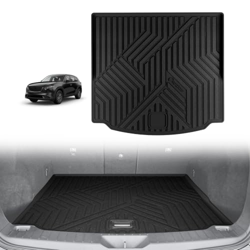 Image of TripleAliners Trunk Mat for 2026-2027 Mazda CX-5 CX5 Accessories | for 2026 2027 Mazda CX-5 CX5 All-Weather Trunk Mats Liner Protection Heavy Duty TPE Custom Fit Anti-Slip Liners
