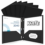 Kioeee Ordner mit Taschen und Zinken, robuste Kunststoff-Taschenordner mit 3 Zinken und...