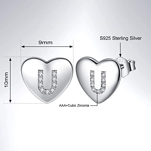 Boucles d'oreilles lettre argent 925 hypoallergénique pour enfant