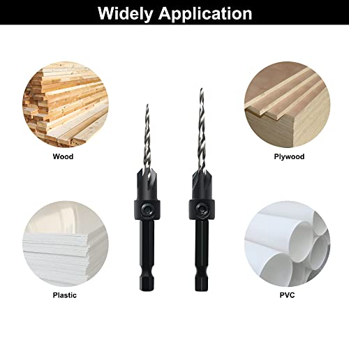 Gmtools CD-5PCS Countersink Drill Bit Set, 5Pcs Tapered Drill Bits M2 Hss thumb #5