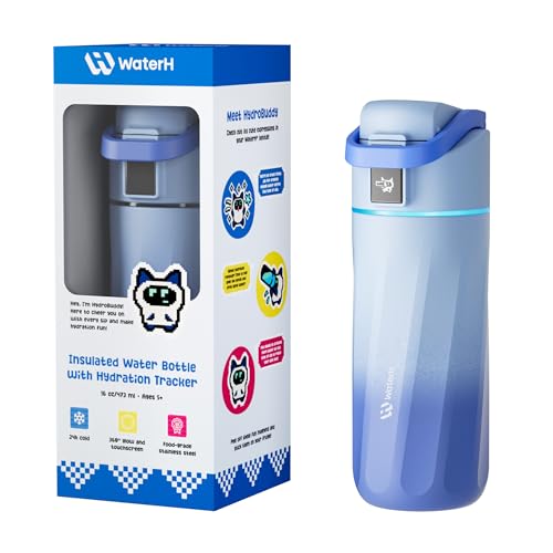 BOOST Smart Water Bottle with Reminder & Tracker, 16oz Kids Water Bottle for School, DIY...