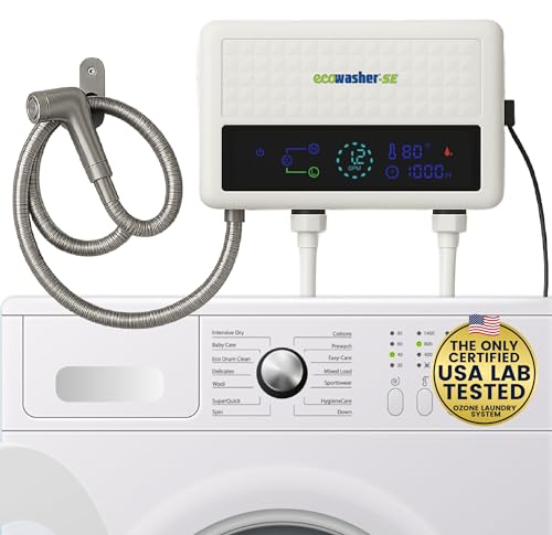 NEW (2025 Upgrade) EcoWasher® SE #1 Hard Water Detergent Free “Ozone+Ionization+Magnet” Powered Laundry System | Thousands Sold |Raving Reviews |2 Ozone Settings | Stainless Sprayer | As Seen Fox...