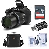 Minolta MN67Z 20MP FHD Wi-Fi Bridge Camera with 67x Optical Zoom, Black - Bundle with Camera Case, 32GB SDHC Memory Card, Cleaning Kit, Card Reader
