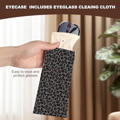 Image of Anikathy 2Pcs Sunglass Eyeglass Glasses Case Soft PU Leather with Cleaning Cloth Portable Glasses Pouch Bag for Men Women
