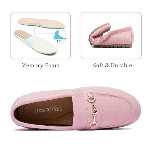 Image of BGSTGUDS Women's Wide Loafers Shoes Cute Dressy Shoes Ladies Comfort Slip Ons Work Shoes