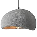 BESTWEST 11.8 inch Wabi Sabi Pendant Light Modern Japanese Ceiling Fixture for Dining Room Kitchen Island Hallway, Gray E26 Base Hanging Lamp (30cm/11.8in)