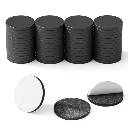 Image of Towjug Adhesive Round Magnets for Crafts 1.2x0.08, 60 Pcs Flexible Sticky Magnetic Dots for DIY