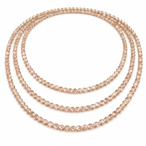 MAPIMANIA- Collana Champagne Donna Lunga con Perline in Vetro –