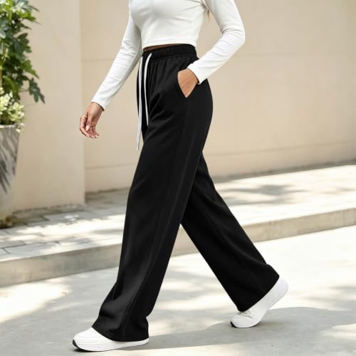Sweatpants for Women Straight Leg Drawstring High Waisted Yoga Sweat Pants - image 6