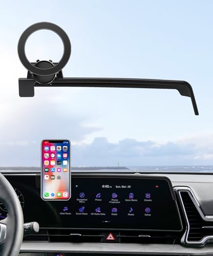 MaserWeller Car Phone Holder for 2023-2025 Kia Sportage Accessories 12.3-Inch Screen Fixed Clip 360 Rotation Phone Mount Compatible with MagSafe Cell Phone Holder Does Not Affect Air Vent