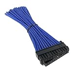 BitFenix Alchemy Multisleeve 24-Pin 30cm ATX Extension Cable - Blue Sleeve/Black Connector (BFA-MSC-24ATX45BK-RP)