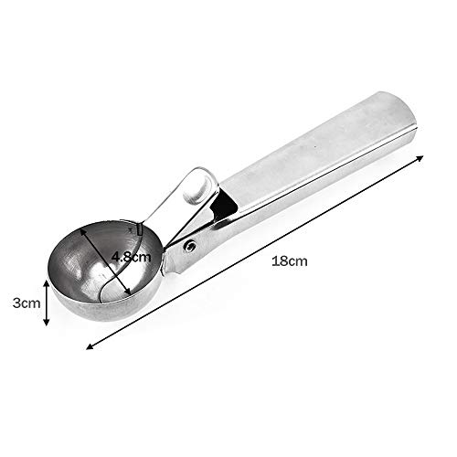Colher de sorvete com alavanca de gatilho Pá de sorvete de aço inoxidável Aperto confortável para fr