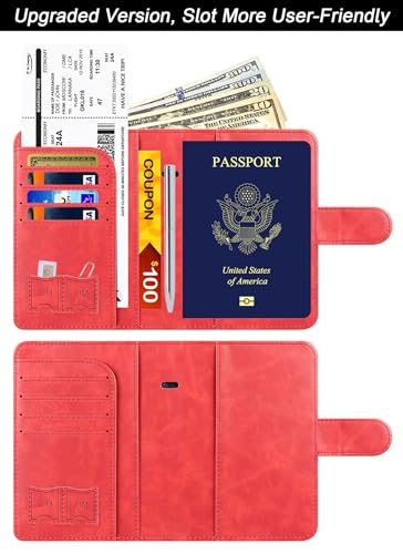 Image of Passport Holder for Travel Essentials, Passport Cover, Rfid Blocking Wallet | Travel Wallet, Leather, Passport Case, Travel Accessories, Vacation Luggage Must Haves, for Men Women
