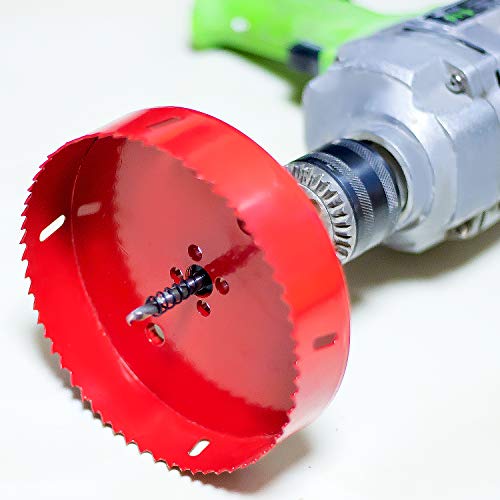 KINJOEK 6 Inches 152 mm HSS BI-METAL Hole Saw Heavy Duty Steel Cornhole Boards Hole Saw Blade Corn Hole Drilling Tool Drill Bit Saw for Cornhole Game, Red - Thumbnail 4