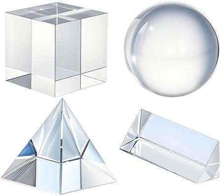 QFkris 4 Pack K9 Optical Crystal Photography Prism Set for Teachi...