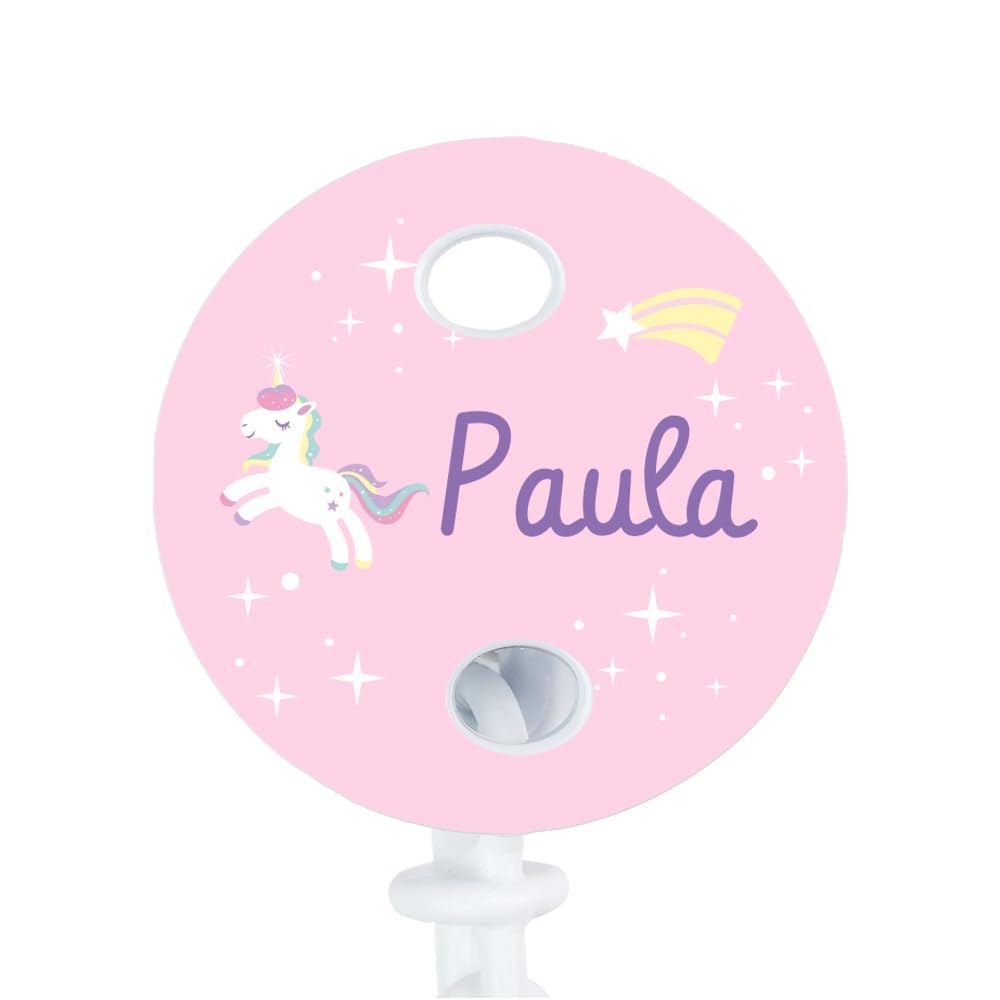 Wanapix | Chupetero Personalizado | Cadena chupete para Recién Nacidos | Cuelga Chupetes para Bebés| Tintas no tóxicas | UnicornKid