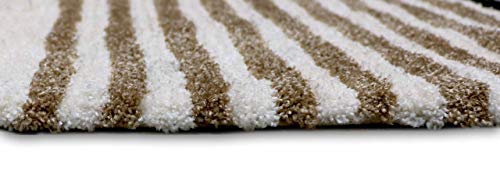Image of THE HOME TALK Modern Polyester Area Rugs | Carpets for Living Room, Kitchen, Kid's Room, Bedroom | Microfiber Polyester Rugs | Shaggy Floor Carpet | Anti Skid Store (Black & White, 50 x 150 cm)