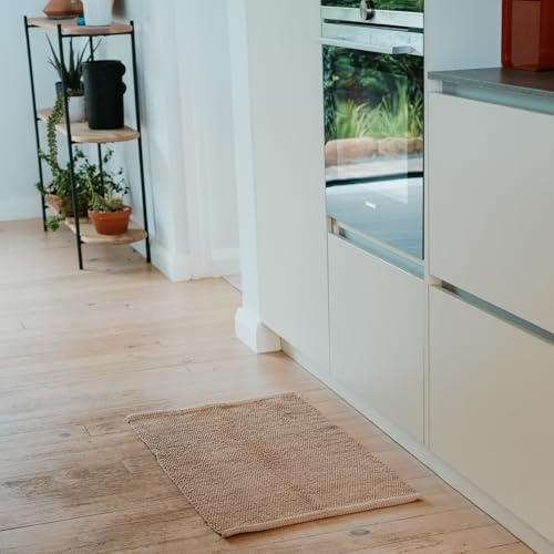 KIBAGA Beautiful Boho Rug for Your Bathroom - Soft Textured Bath Mat Made of 100% Cotton Fits Perfectly Into Your Home - A Cute, Non-Slip and Absorbent Rug Ideal to Enhance Any Bath/Bedroom Decor