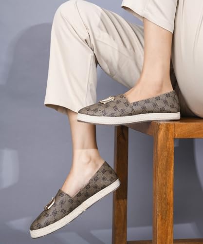 Image of JM LOOKS Women Slip On Platform Loafers with Buckle Detail Upper