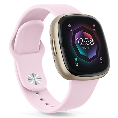 AK Silicone Bands Compatible With Fitbit Versa & Sense Smart Watch, Soft Straps Replacement...
