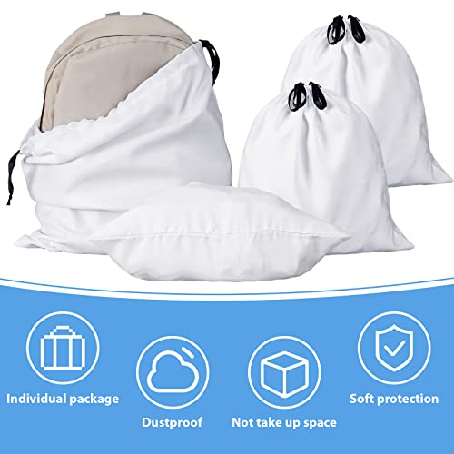 Woanger 10 Pieces Large Dust Cover Bag Polyester Cotton Breathable Bags Dustproof Drawstring Storage for Shoes Purses Travel Packing Luggage Organizer Home Storage, 2 Sizes4