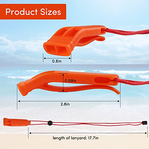 Wtmore Emergency Whistles, Safety Whistle With Adjustable Reflective Lanyard For Safety Boating, Camping,Hiking, Sports Training, Hunting Survival Emergency Survival Rescue Signaling- 5 Pack #TOP1