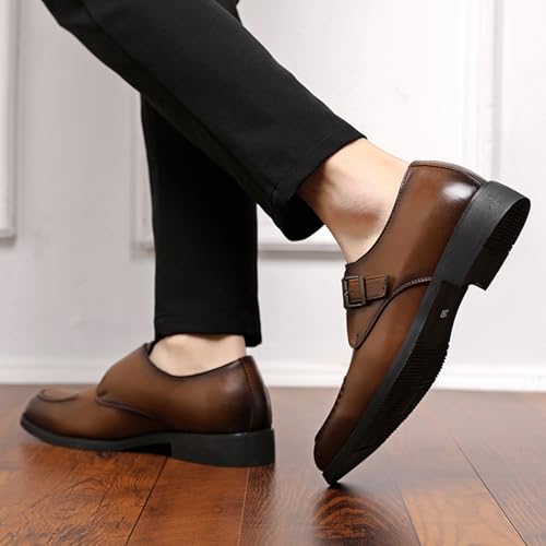 Men's Fashion Classic Dress Shoes Comfortable Wedding Formal Modern Pointed Toe Strap Buckle Non-Slip Softsole Oxford Shoes3