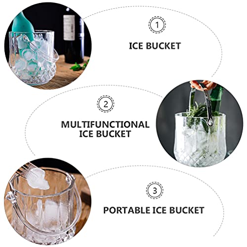 Doitool Champagne Bucket With Handle And Ice Tong - Wine Cooler Bucket Clear Ice Buckets For Parties - Portable Wine Chiller Bucket Acrylic Ice Bucket For Champagne Or Beer Bottle #TOP5
