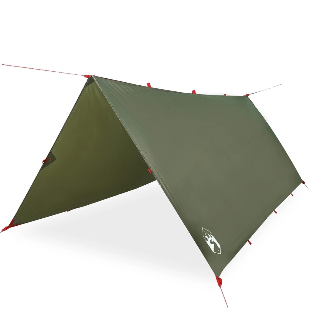 Telone da Campeggio Verde Oliva 366x306 cm Impermeabile,Anti-UV,Parasole e Coperture da Campeggio,Telone da Campeggio-4009594