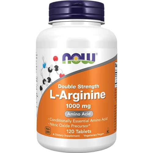 NOW Foods Supplements, L-Arginine 1,000 mg, Nitric Oxide Precursor*, Amino Acid, 120 Tablets